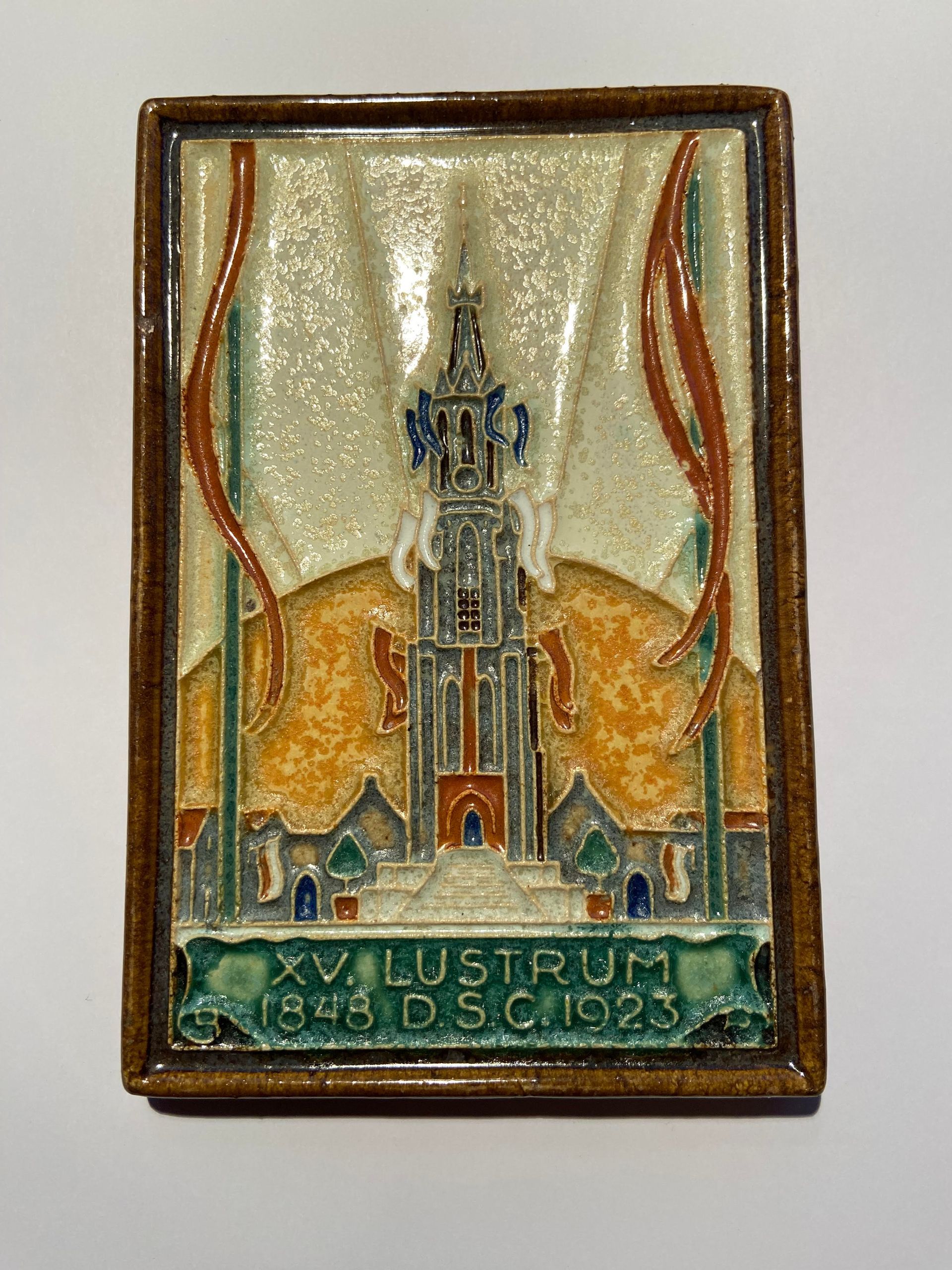 PFtegel Porceleyne Fles Delft Cloisonne tegel 75e verjaardag DSC