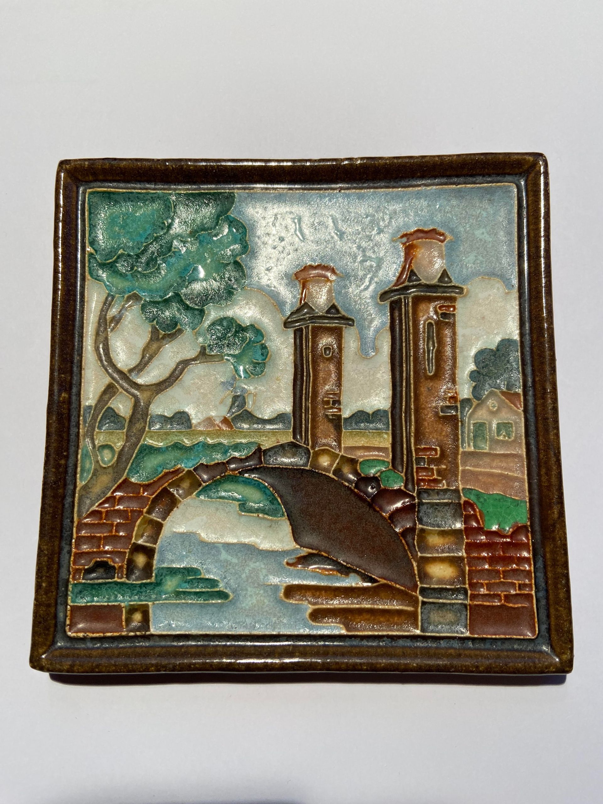 PFtile Porceleyne Fles Delft Cloisonne tile towers and facades.