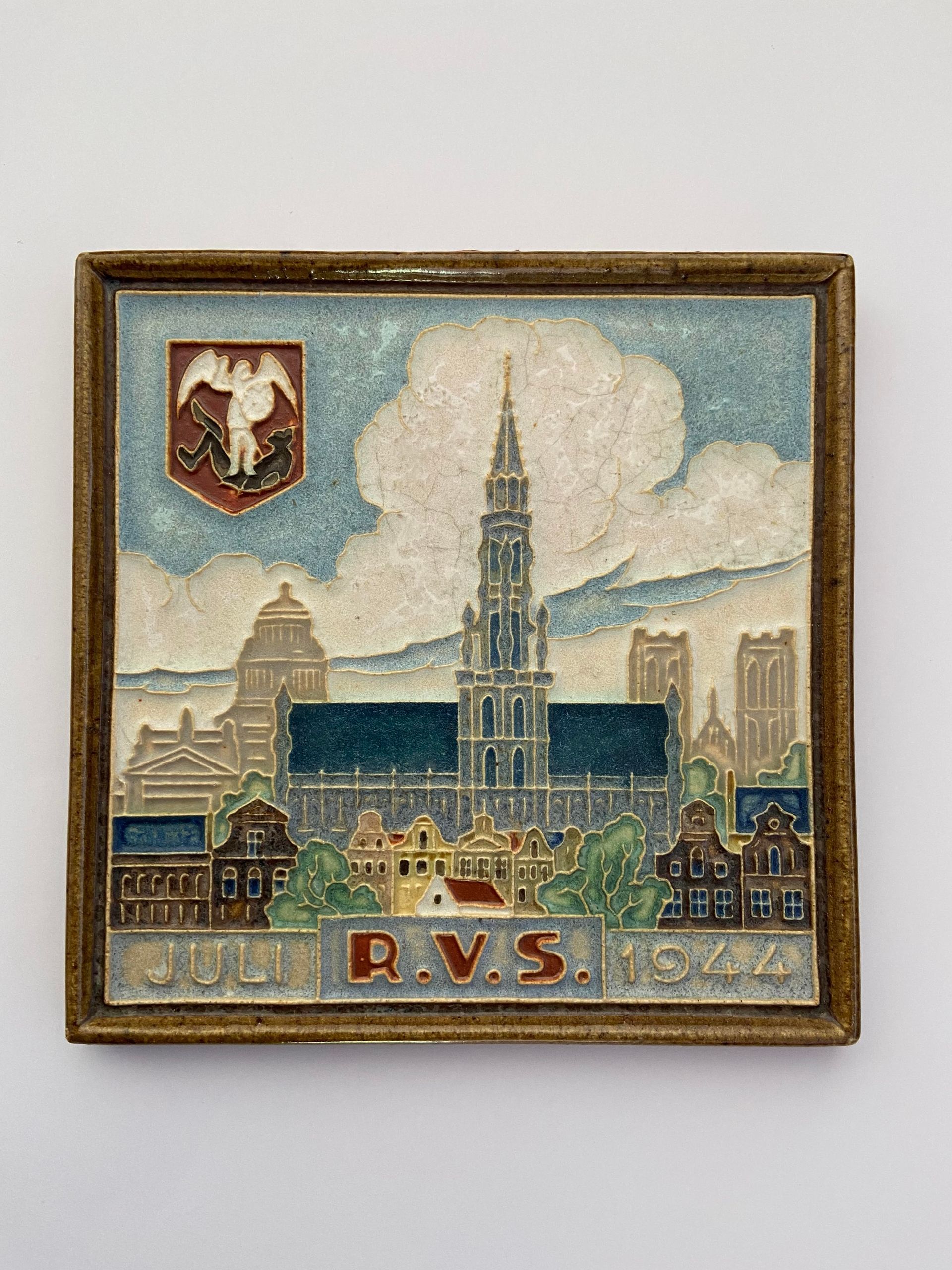 PFtegel Porceleyne Fles Delft Cloisonne tegel Juli R.V.S. 1944