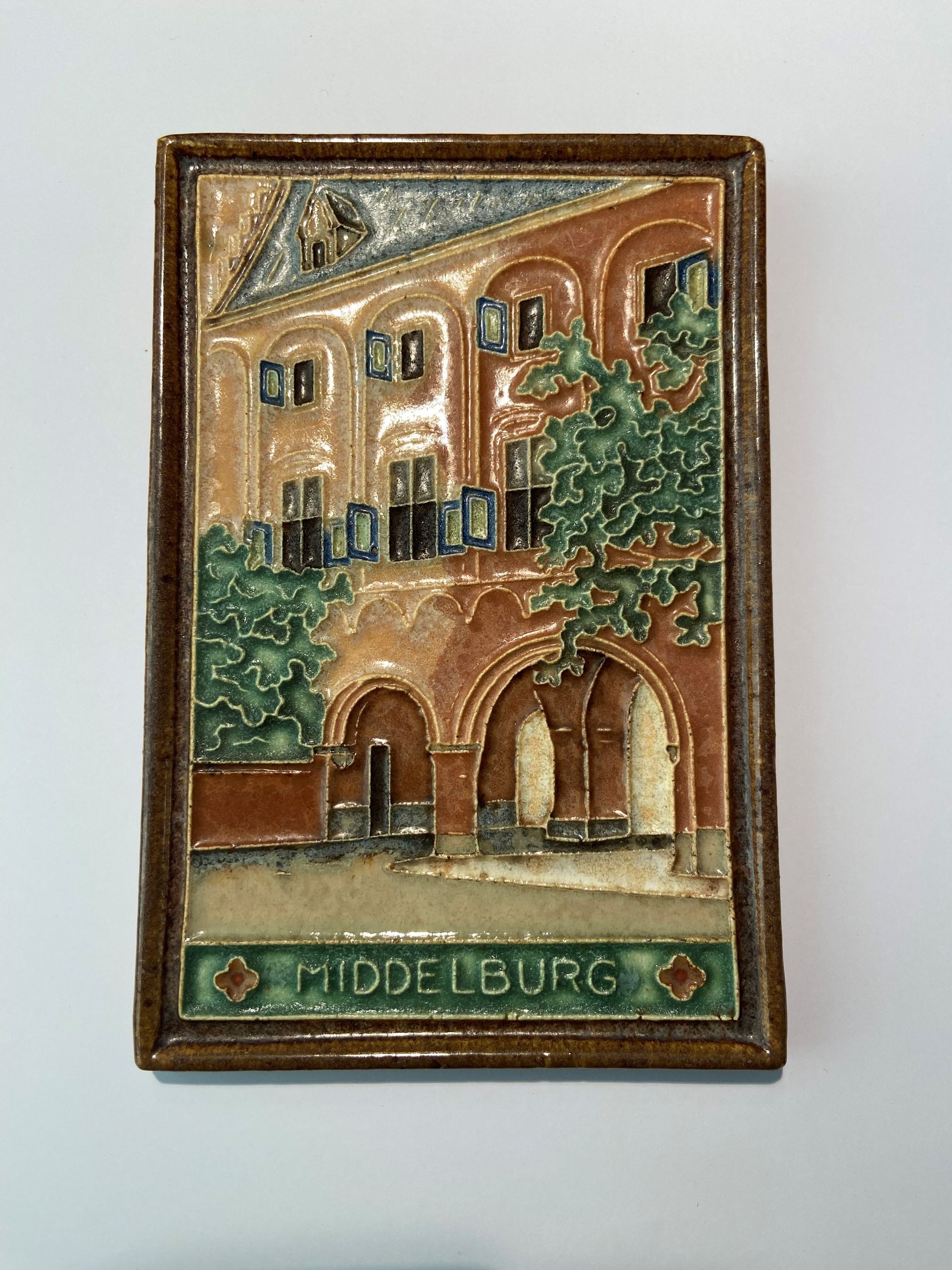 PFtegel Porceleyne Fles Delft cloisonné tegel Middelburg de Abdij.
