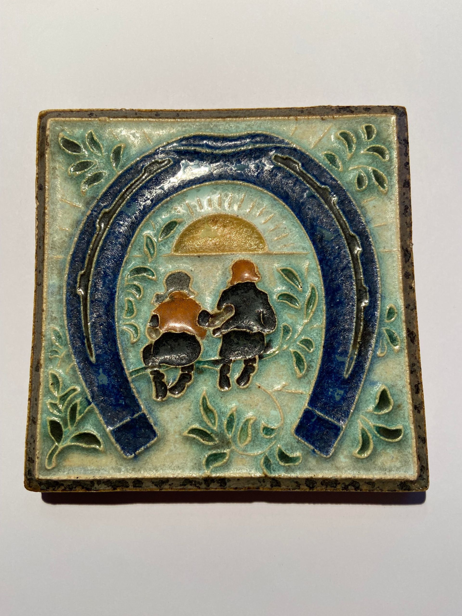 PFtegel Porceleyne Fles Delft Cloisonne tegel hoefijzertegel