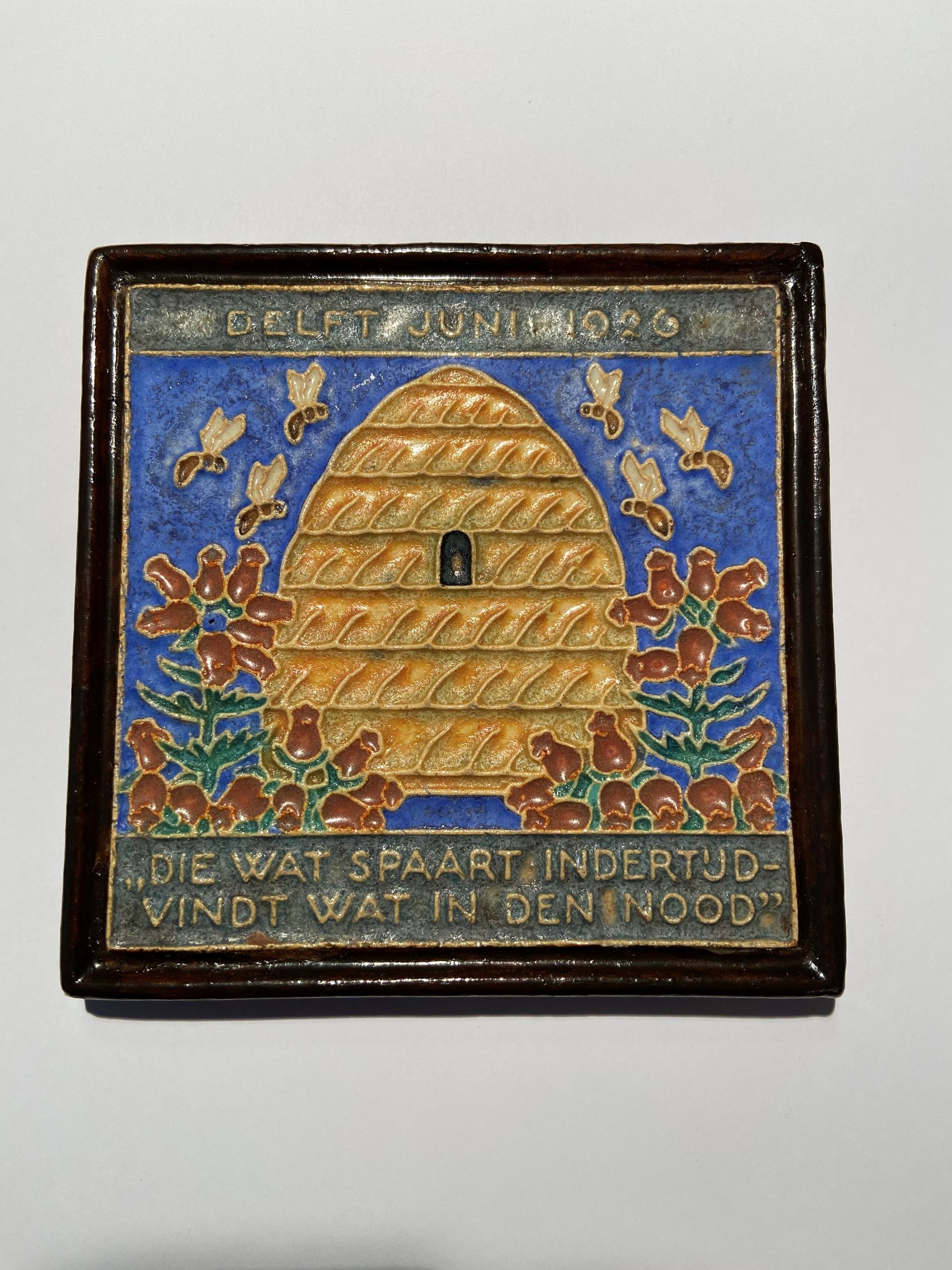PFtegel Porceleyne Fles Delft Cloisonne tegel spaarbank Delft Juni 1926