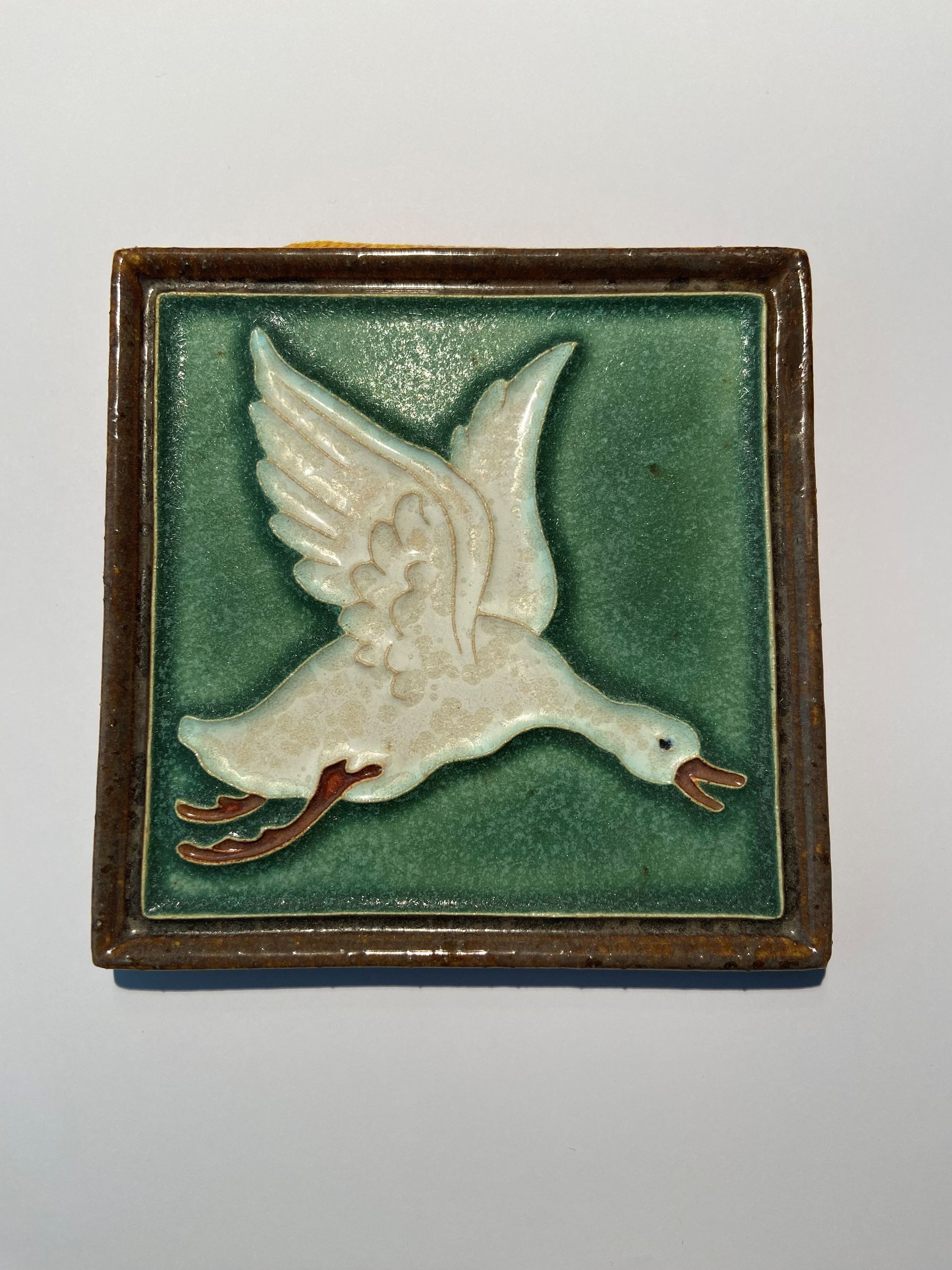 PFtegel Porceleyne Fles Delft Cloisonne tegel dieren klein vliegende gans.