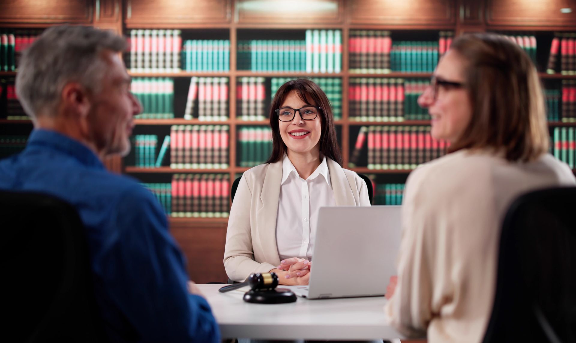 A couple is in a meeting with a lawyer.