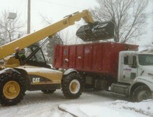 Snow hauling on the road