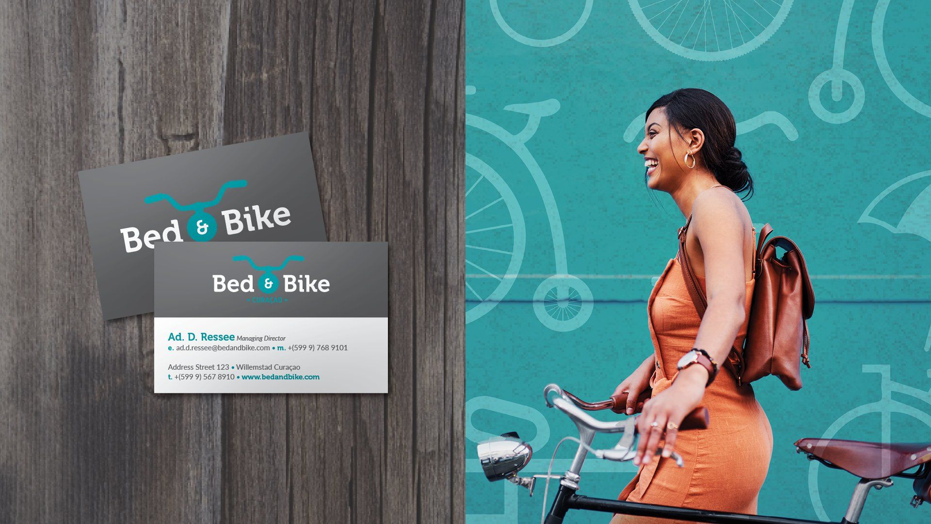 Bed & Bike Curaçao business cards / mural
