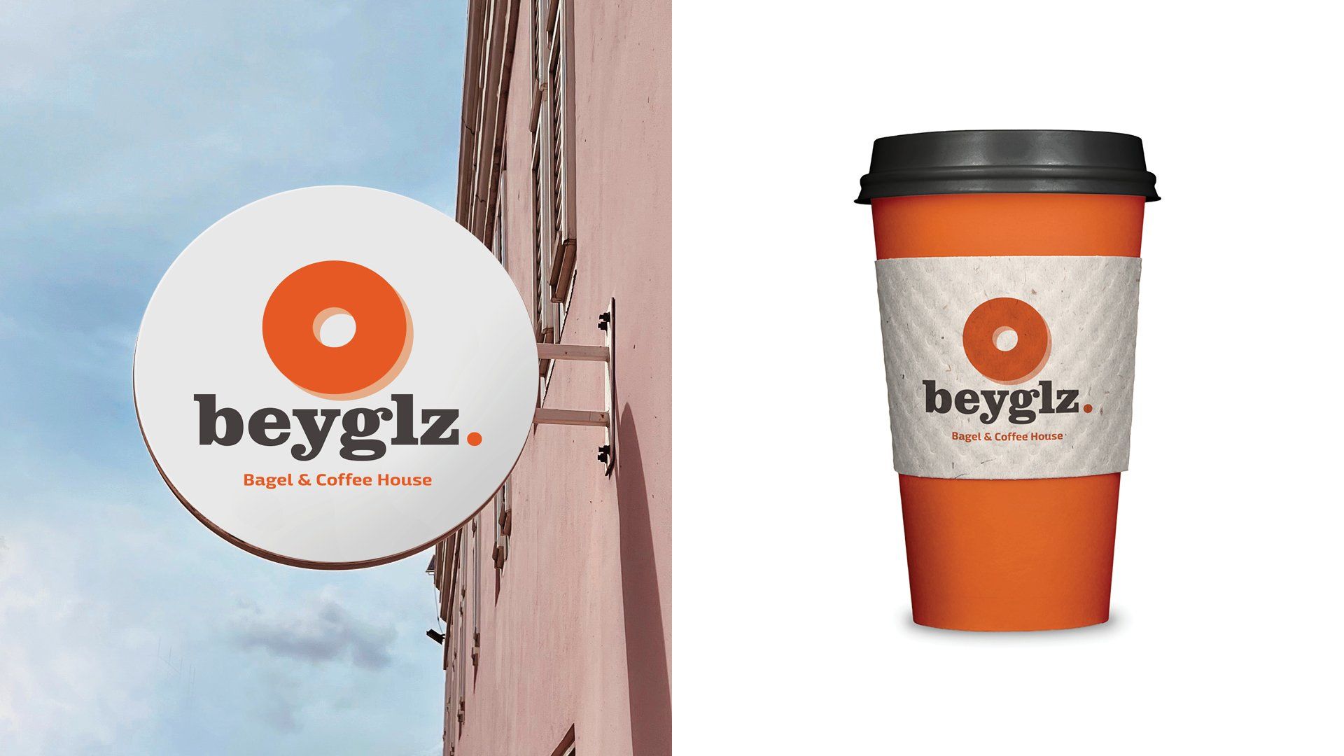 Beyglz outdoor signage / coffee cup