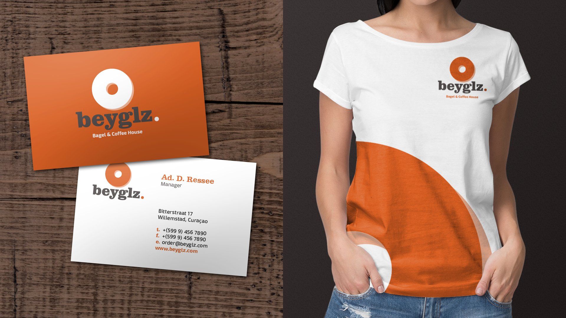 Beyglz business cards / t-shirt