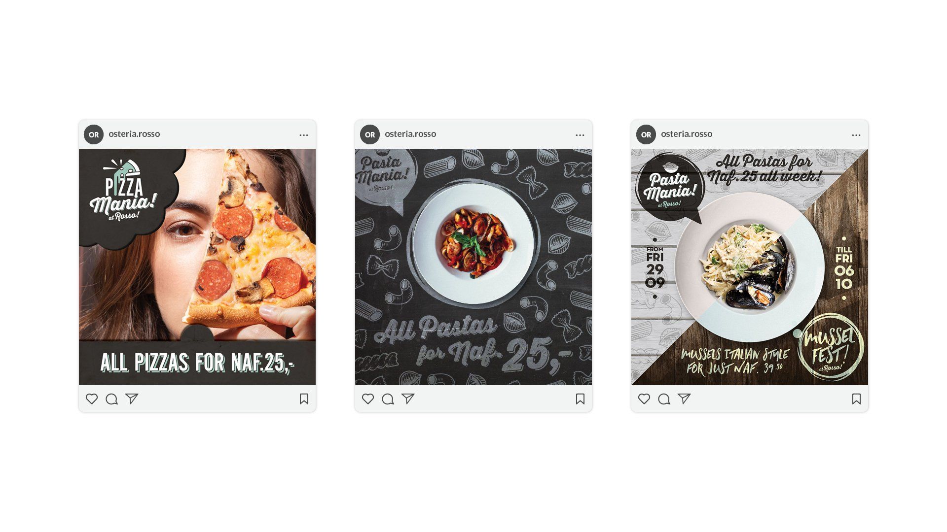 Osteria Rosso social media posts