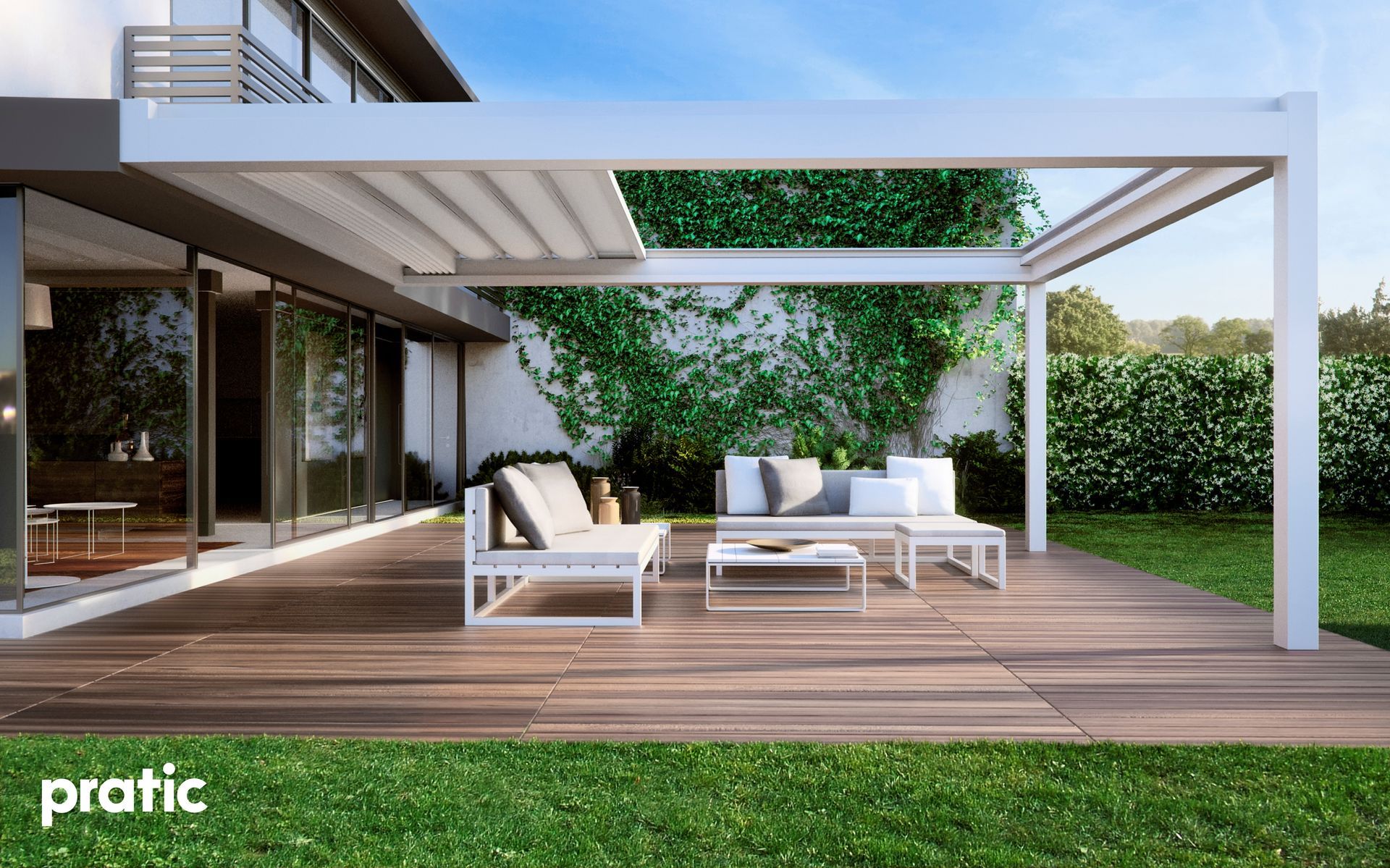 pergola con pannello mobile