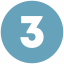 Blue circle with white number 3 inside.