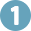 Blue circular icon with a white number 1 in the center