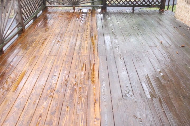 patio washing service before and after image