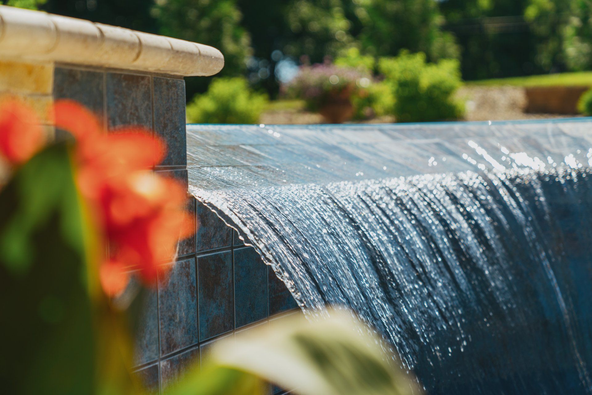 Slanted low waterfall