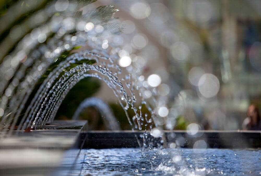 Water jets running in a pool