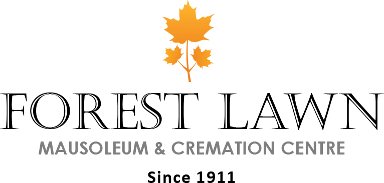 Forest Lawn Mausoleum & Cremation Centre logo with orange maple leaf and &ldquo;Since 1911&rdquo; text