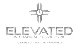 Gray logo reading “ELEVATED Mechanical Services” with a compass-like emblem and “Licensed / Bonded / Insured” underneath