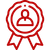 A red ribbon with a person in the middle of it.