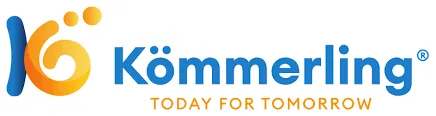 Un logo blu e arancione per Kommerling oggi per domani