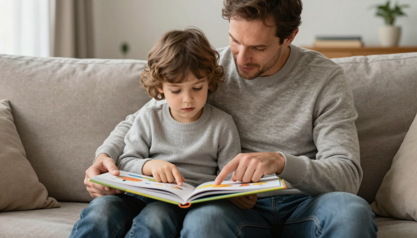 Parent and child enjoying a story together