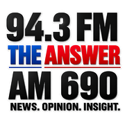AM 690 THE ANSWER 94.3 FM logo with blue and red text and “NEWS. OPINION. INSIGHT.”