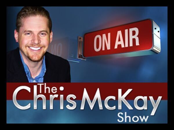 Chris McKay Show promo with host portrait and red ON AIR sign