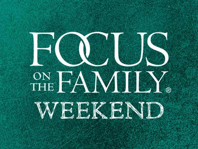 Focus on the Family Weekend logo in white on a teal textured background