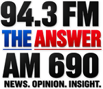 AM 690 THE ANSWER 94.3 FM logo with blue and red text and “NEWS. OPINION. INSIGHT.”