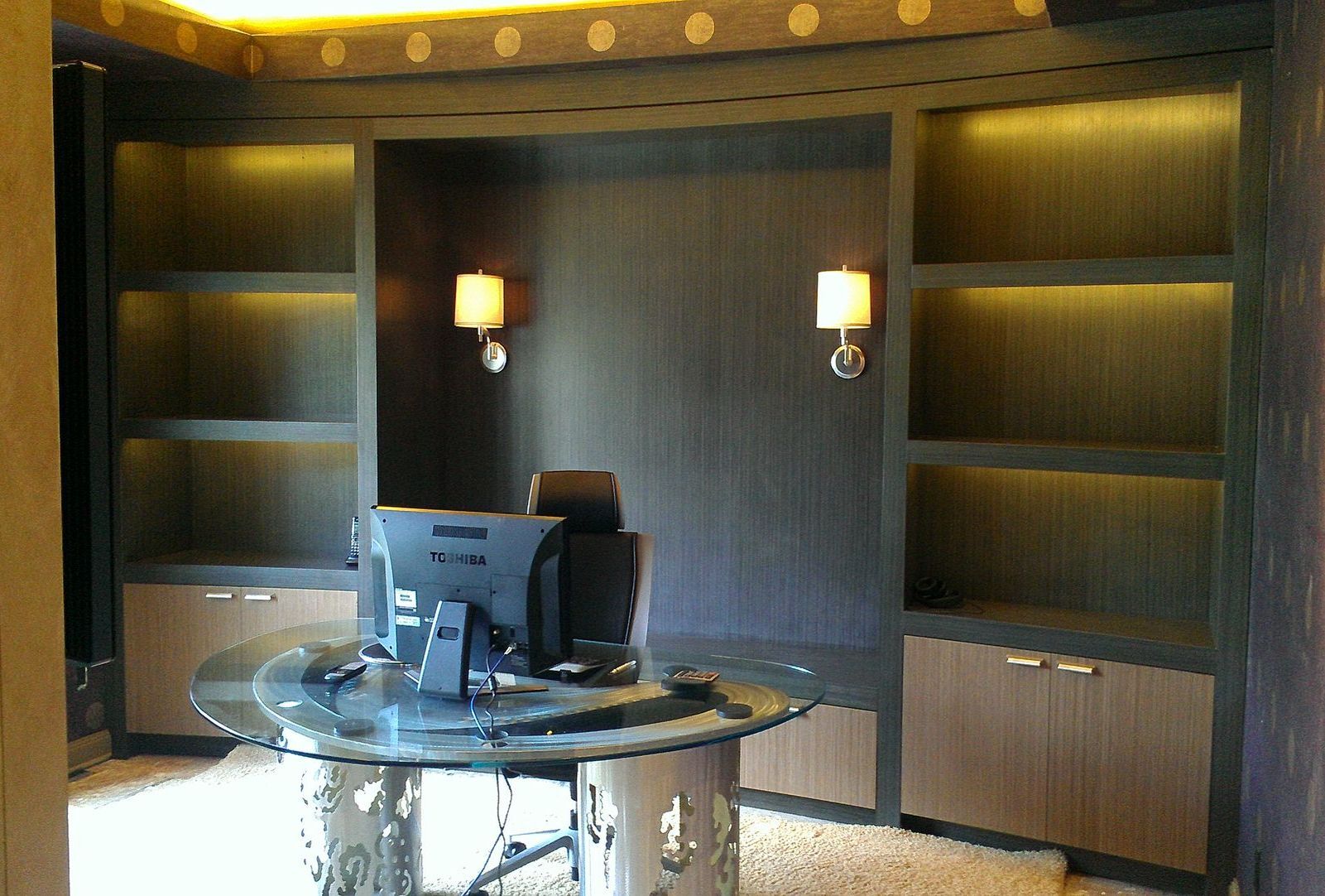 Amish Shawnee Wood Products Ohio Home Family Room entertainment TV with built-in bookcase in progress