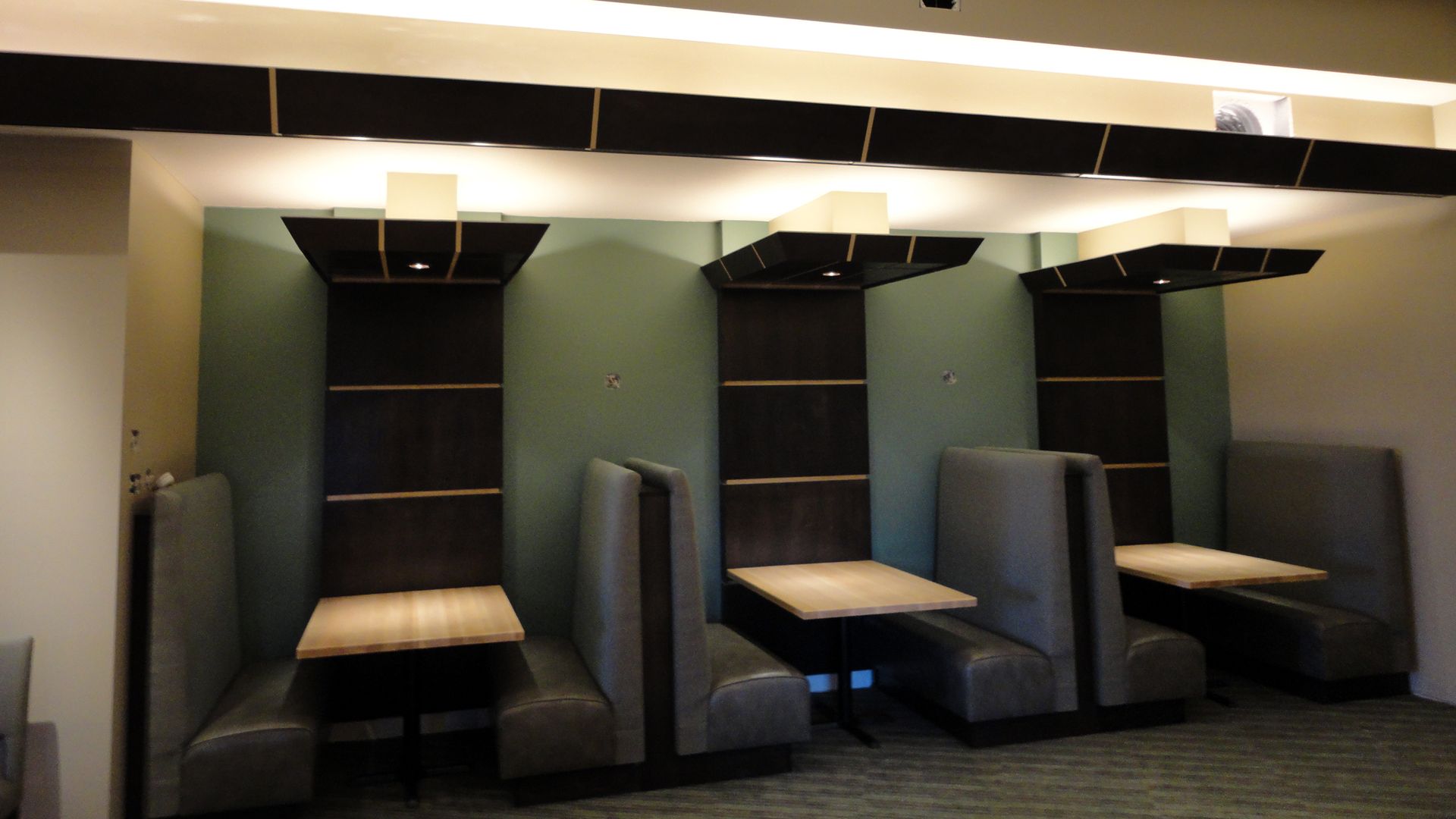 Amish Restaurant Shawnee Wood Products Christ Miller - built-in booths in upscale dining