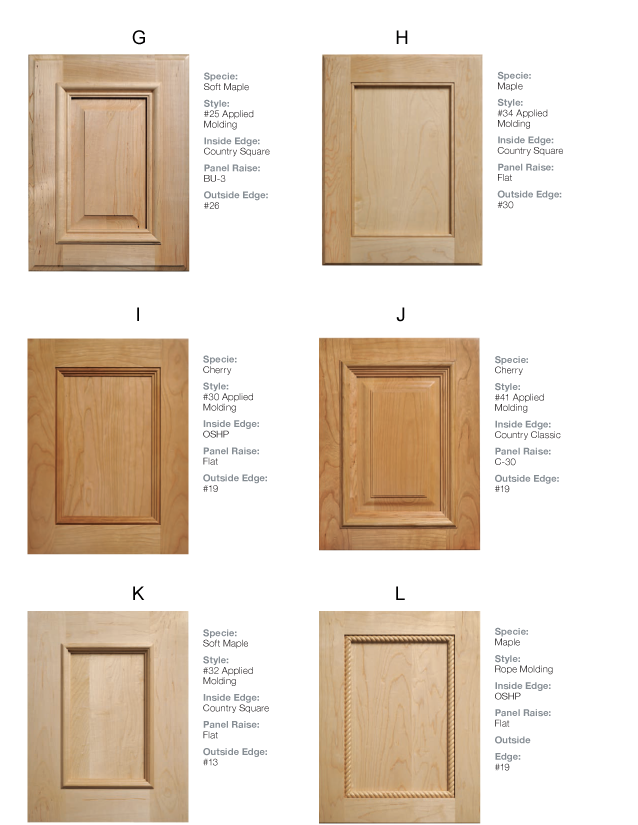 Amish Cabinetry Door Profiles Shawnee Wood Products