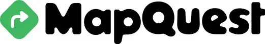 MapQuest logo with green icon and black wordmark
