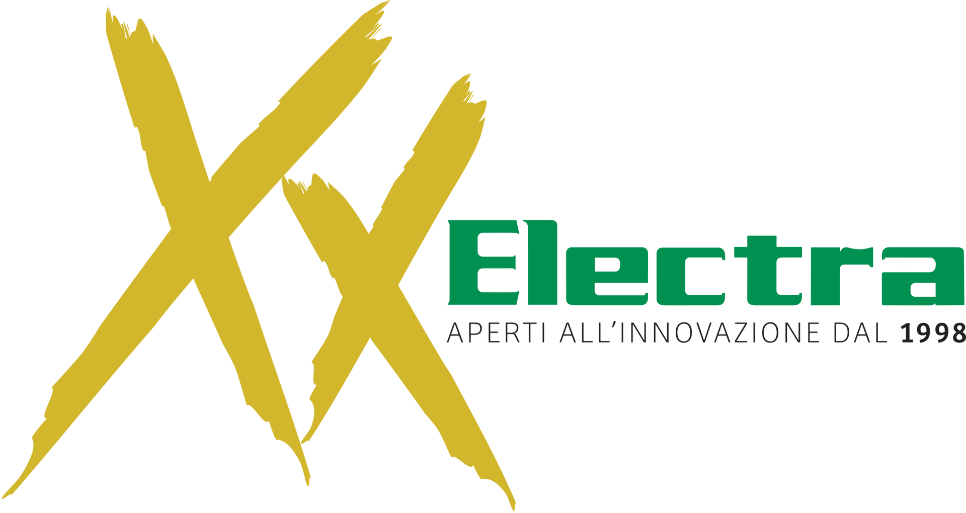 Logo for Electra, featuring a gold