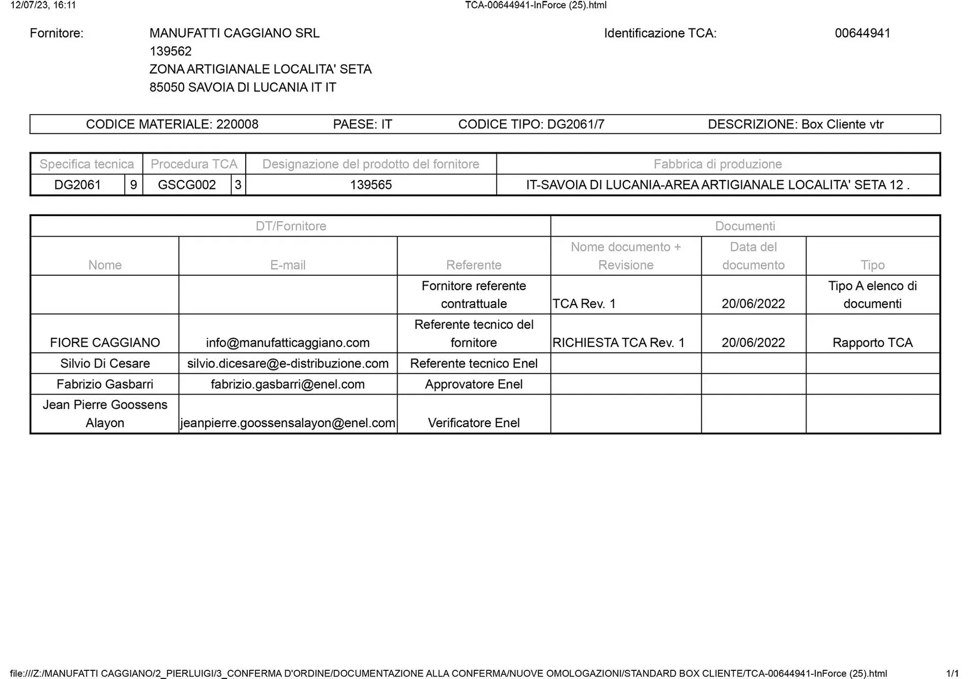 Tabella con voci di dati, eventualmente per documenti legali o finanziari, dotata di campi di testo e righe.