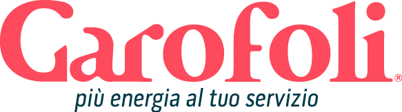 Garofoli logo in red, with the text
