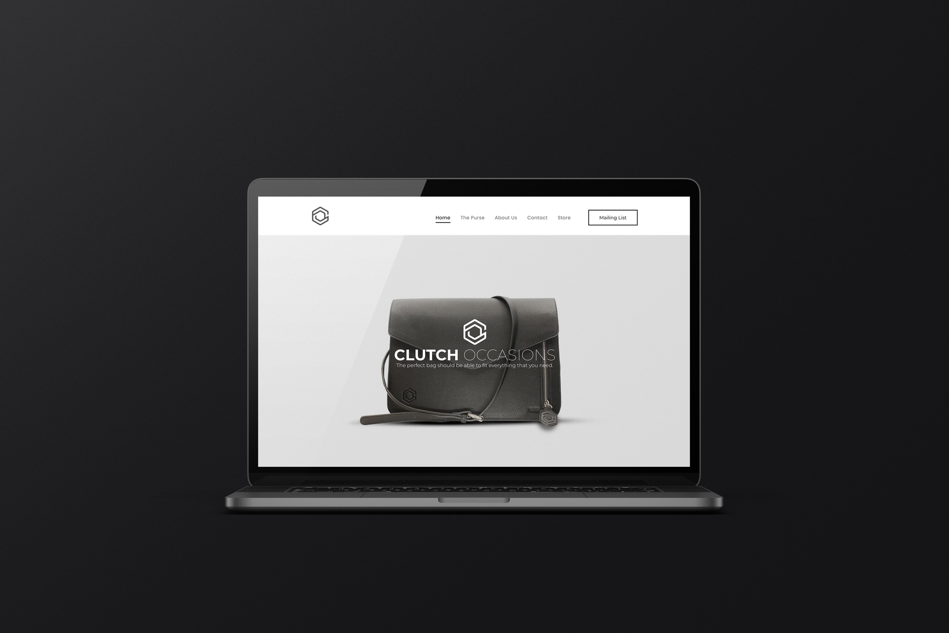 A laptop with a picture of a purse on the screen