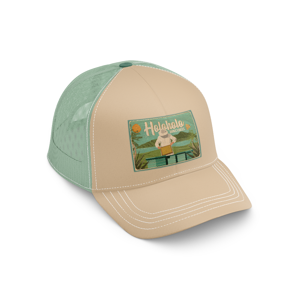 A baseball cap with a picture of a man on it.