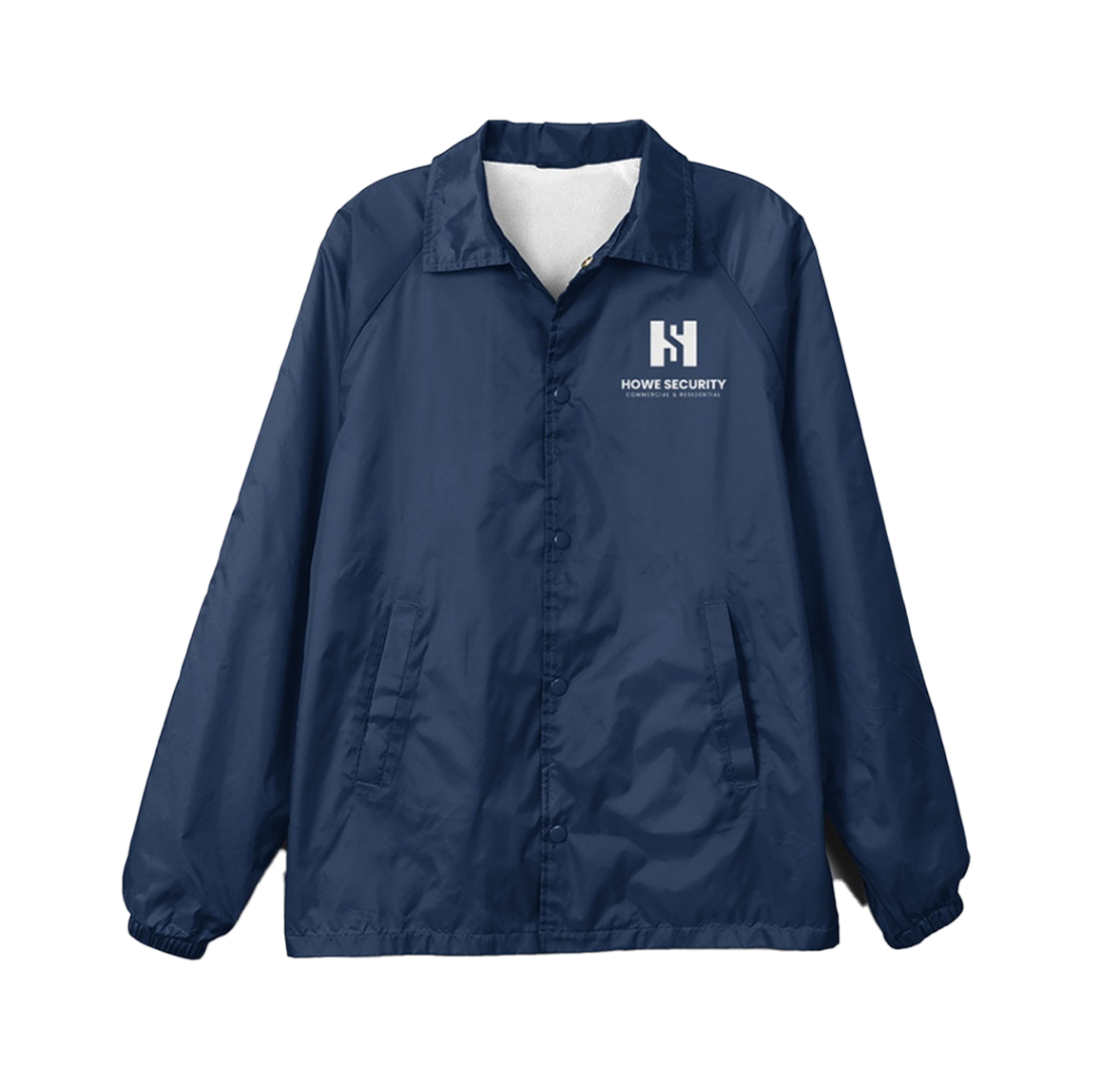 A blue jacket with the letter m on it
