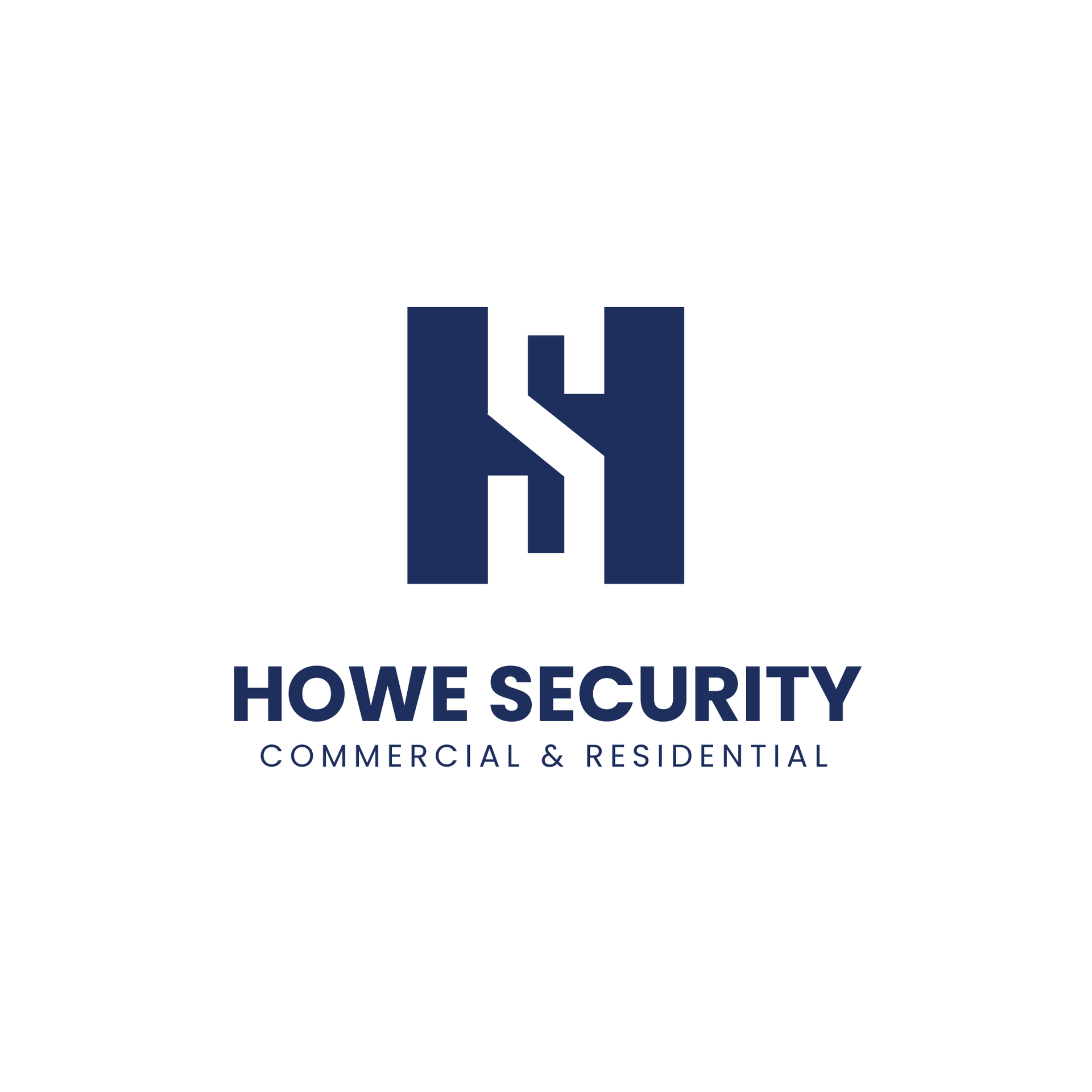 It is a logo for howe security commercial and residential.