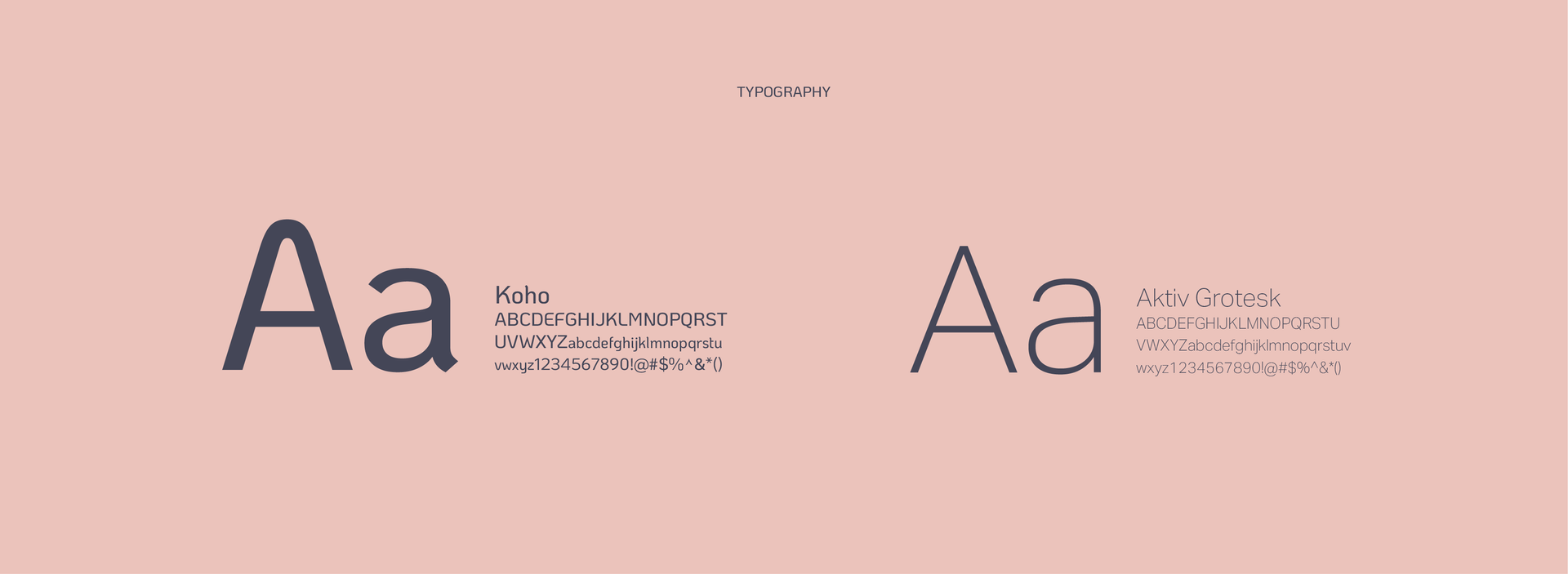 A comparison of two sans-serif fonts on a light pink background, labeling 