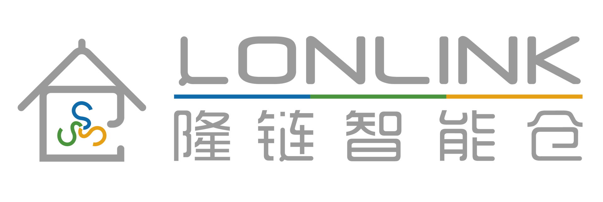 LONLINK logo with a house icon and Chinese text “隆链智能仓” underneath