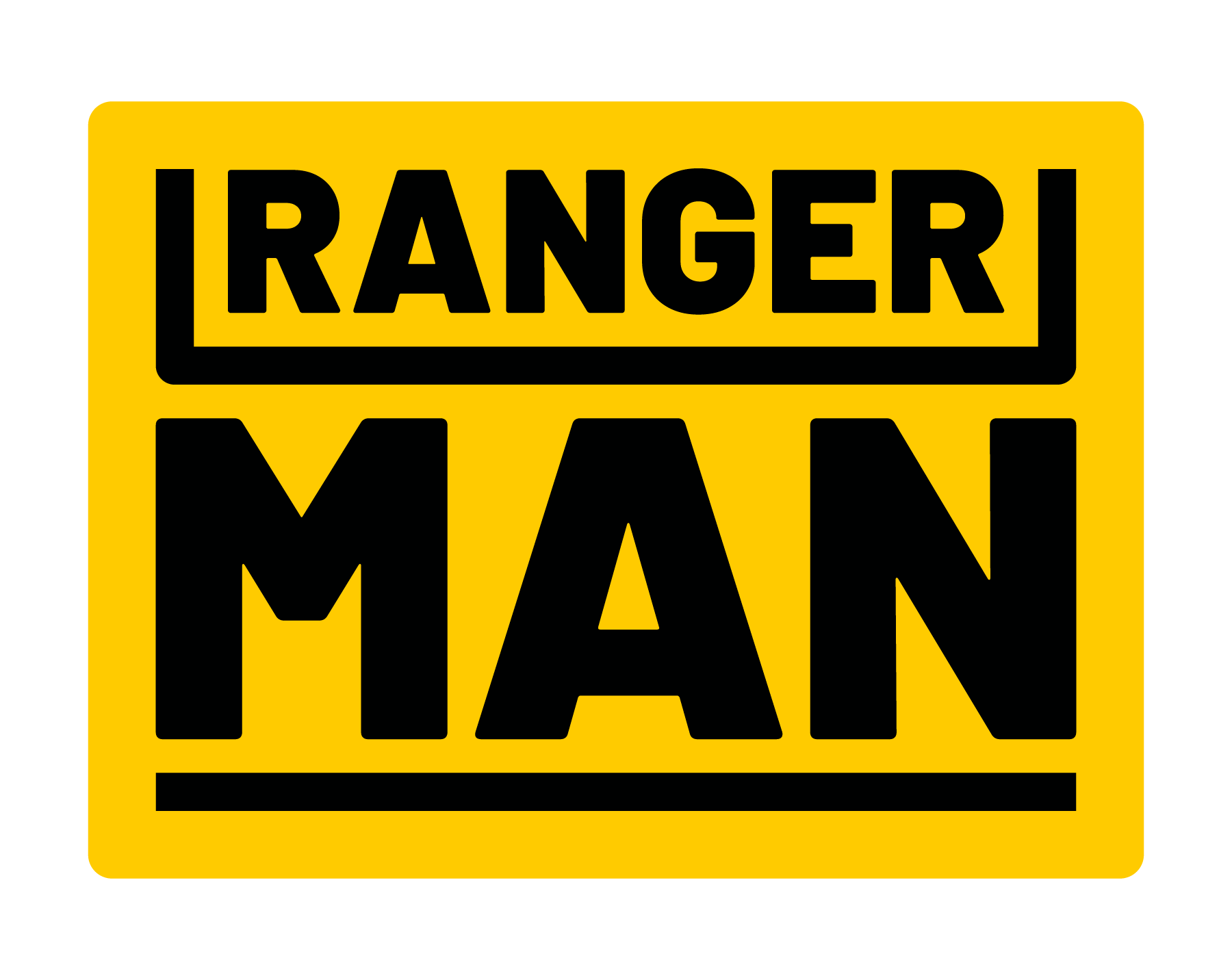 Yellow logo with bold black text reading “IRANGERI MAN” inside a rounded square.