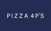 White text reading “PIZZA 4P’S” on a dark blue background