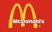McDonald’s golden arches logo on a red background