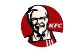 KFC logo with Colonel Sanders in black and white inside a red circle