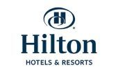 Hilton Hotels & Resorts logo in dark blue on a white background