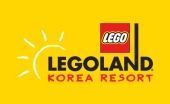 LEGO Land Korea Resort logo on a yellow background with a red LEGO square