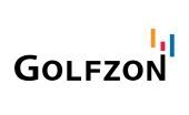 GOLFZON logo in black with multicolored vertical bars above the “Z”
