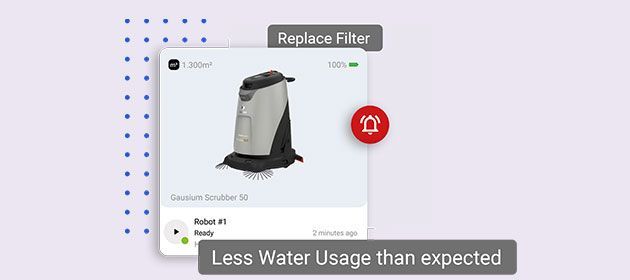 Smart filter prompt with coffee machine and warning: “Less Water Usage than expected”
