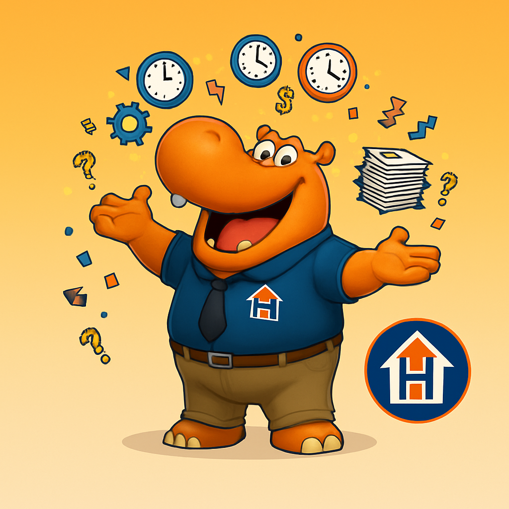 Hubbs mascot juggling time management items
